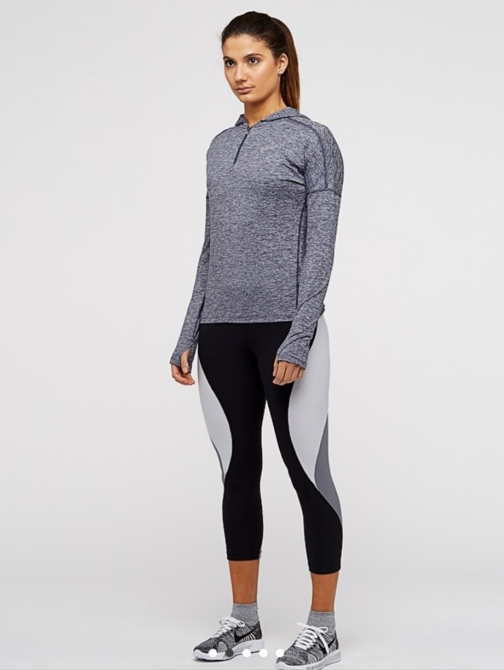 Nike Women's Heathered Charcoal Gray Hooded Performance Pullover